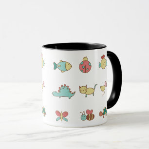 Schattigee Cartoon Dieren Patroon Mok