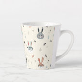 Schattigee cartoon dierengezichten latte mok (Rechts)