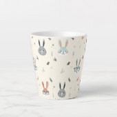 Schattigee cartoon dierengezichten latte mok (Voorkant)