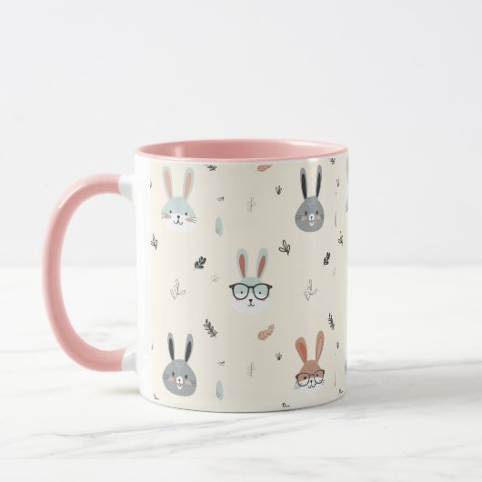 Schattigee cartoon dierengezichten mok (Links)