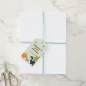 Schattigee Cartoon dinosaurus Baby shower Cadeaulabel (Met Touw)
