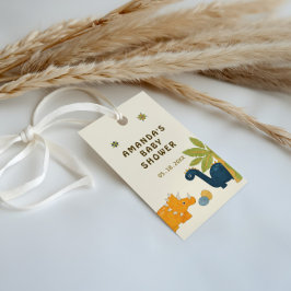 Schattigee Cartoon dinosaurus Baby shower Cadeaulabel