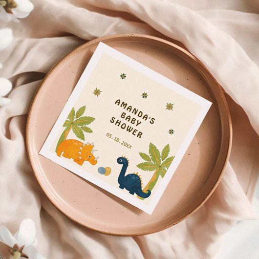 Schattigee Cartoon dinosaurus Baby shower Servet