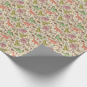 Schattigee Cartoon Dinosaurus Patroon Cadeaupapier (Hoek)