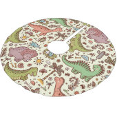 Schattigee Cartoon Dinosaurus Patroon Kerstboom Rok (Gekanteld)