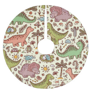 Schattigee Cartoon Dinosaurus Patroon Kerstboom Rok