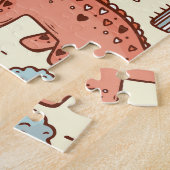 Schattigee Cartoon Dinosaurus  Patroon Legpuzzel (Zijkant)