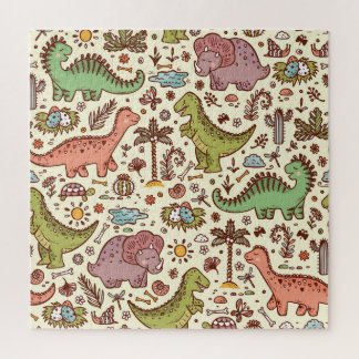 Schattigee Cartoon Dinosaurus  Patroon Legpuzzel