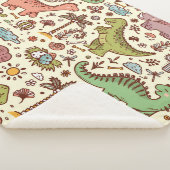 Schattigee Cartoon Dinosaurus Patroon Sherpa Deken (3/4)