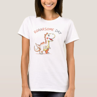 Schattigee Cartoon dinosaurus "Roarsome Day!" Grap T-shirt