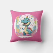 Schattigee Cartoon Dinosaurus Sierkussen met Regen (Achterkant)