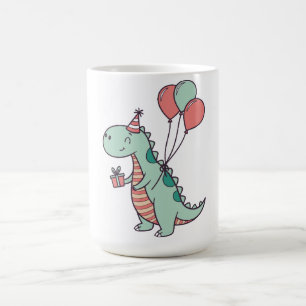 Schattigee Cartoon Dinosaurus Verjaardag Ontwerp Koffiemok