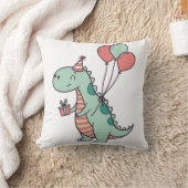 Schattigee Cartoon Dinosaurus Verjaardag Ontwerp Kussen (Deken)