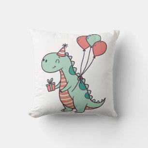 Schattigee Cartoon Dinosaurus Verjaardag Ontwerp Kussen