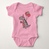 Schattigee Cartoon Dinosaurus Verjaardag Ontwerp Romper (Voorkant)