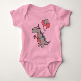 Schattigee Cartoon Dinosaurus Verjaardag Ontwerp Romper