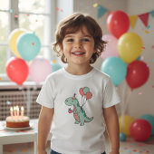 Schattigee Cartoon Dinosaurus Verjaardag Ontwerp T-shirt