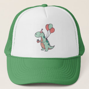 Schattigee Cartoon Dinosaurus Verjaardag Ontwerp Trucker Pet
