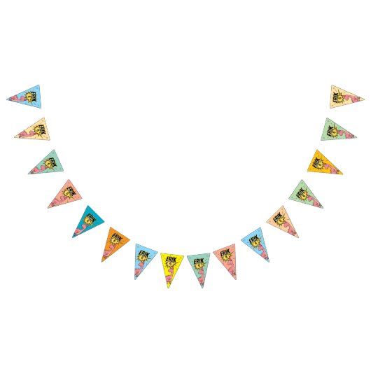 Schattigee Cartoon dinosaurus verjaardag Vlaggetjes (Alle)