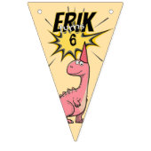 Schattigee Cartoon dinosaurus verjaardag Vlaggetjes (Tweede vlag)