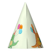 Schattigee Cartoon Dinosaurus Verjaardagsfeest Feesthoedjes (Achterkant)