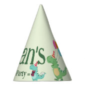 Schattigee Cartoon Dinosaurus Verjaardagsfeest Feesthoedjes (Rechts)