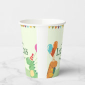 Schattigee Cartoon Dinosaurus Verjaardagsfeest Papieren Bekers (Links)