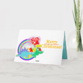 Schattigee Cartoon Dinosaurussen Kerst Kaart (Achterkant)