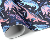 Schattigee cartoon dinosaurussen patroon. cadeaupapier (Rol Hoek)