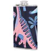 Schattigee cartoon dinosaurussen patroon. heupfles (Links)