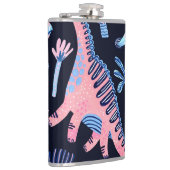 Schattigee cartoon dinosaurussen patroon. heupfles (Rechts)
