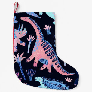 Schattigee cartoon dinosaurussen patroon. kleine kerstsok