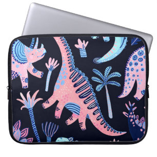 Schattigee cartoon dinosaurussen patroon. laptop sleeve