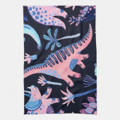Schattigee cartoon dinosaurussen patroon. theedoek (Verticaal)
