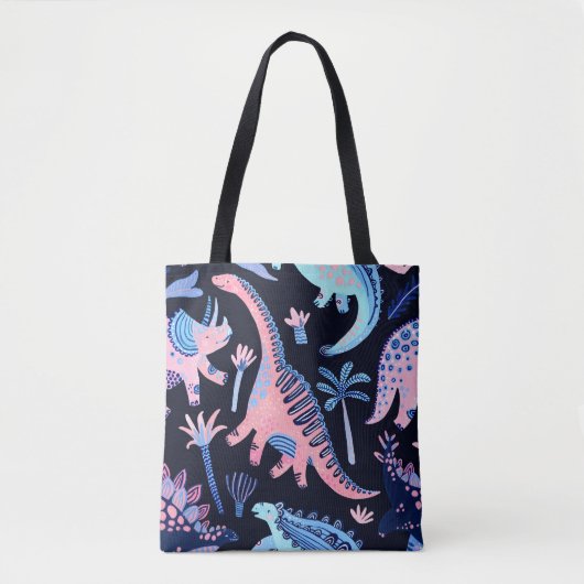 Schattigee cartoon dinosaurussen patroon. tote bag (Voorkant)