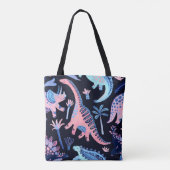 Schattigee cartoon dinosaurussen patroon. tote bag (Achterkant)