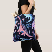 Schattigee cartoon dinosaurussen patroon. tote bag (Dichtbij)