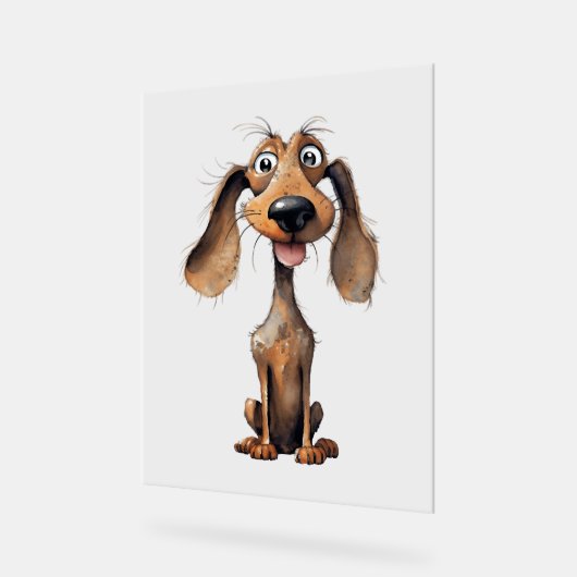 Schattigee Cartoon Dog Breed Art Collectie Acryl Bord (Hoek)