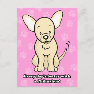 Schattigee Cartoon Dog Chihuahua Briefkaart