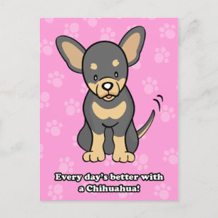 Schattigee Cartoon Dog Chihuahua Briefkaart
