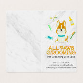 Schattigee Cartoon Dog en Grooming Tools Visitekaartje (Buitenkant ongevouwen)