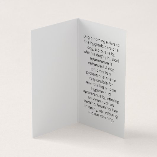 Schattigee Cartoon Dog en Grooming Tools Visitekaartje (Binnen)