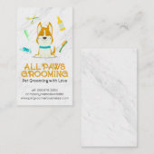 Schattigee Cartoon Dog en Grooming Tools Visitekaartje (Voorkant / Achterkant)