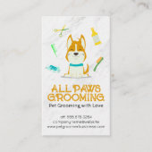 Schattigee Cartoon Dog en Grooming Tools Visitekaartje (Voorkant)