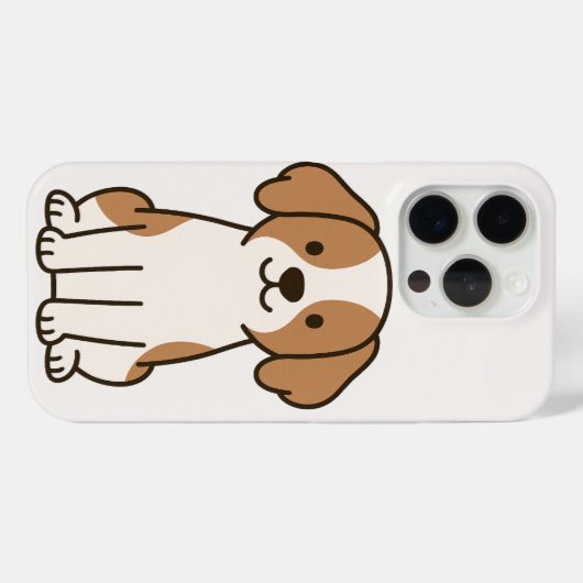 Schattigee Cartoon Dog iPhone Case (Achterkant (horizontaal))