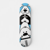 Schattigee Cartoon Dog Minimalistisch Huisdier Ont Persoonlijk Skateboard (Voorkant)