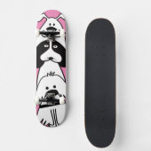 Schattigee Cartoon Dog Minimalistisch Huisdier Ont Persoonlijk Skateboard (Voorkant)