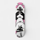 Schattigee Cartoon Dog Minimalistisch Huisdier Ont Persoonlijk Skateboard (Voorkant)