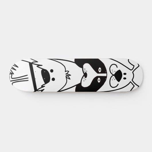 Schattigee Cartoon Dog Minimalistisch Huisdier Ont Persoonlijk Skateboard (Horizontaal)