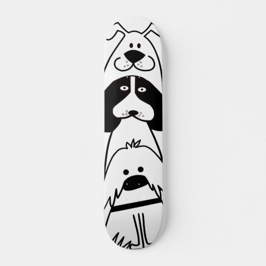 Schattigee Cartoon Dog Minimalistisch Huisdier Ont Persoonlijk Skateboard (Voorkant)